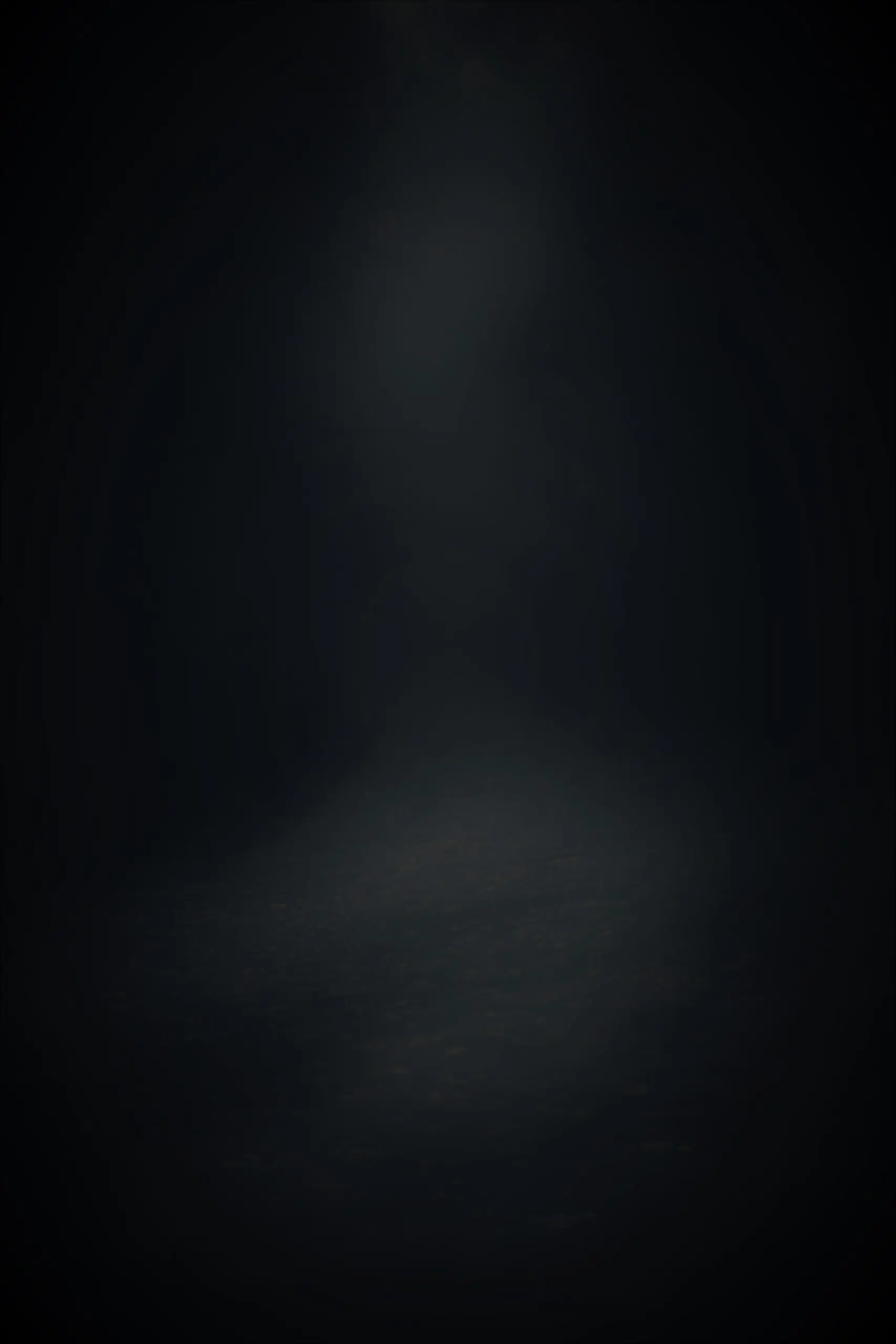 A black image, with a white, barely visible, shape