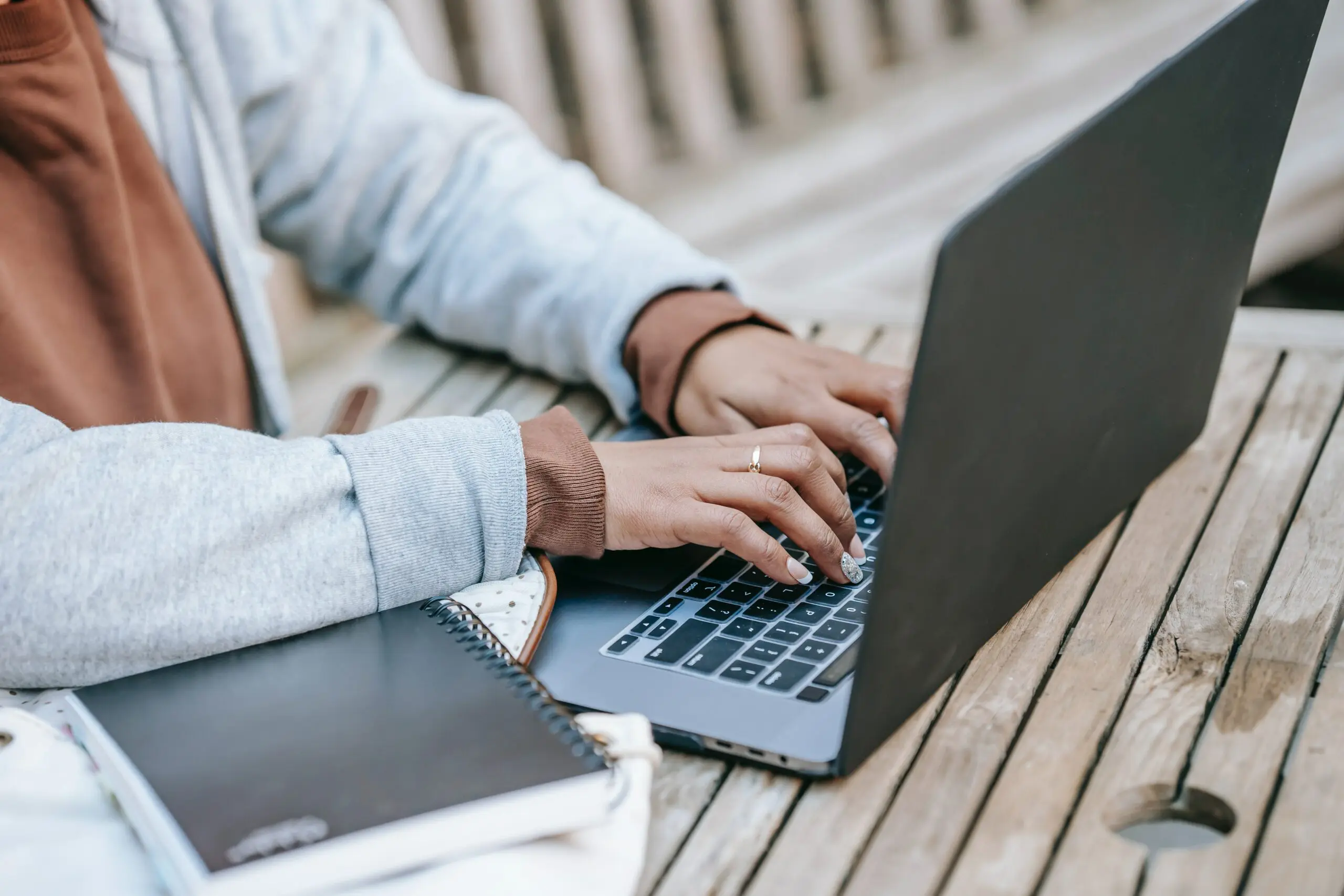 Someone using a laptop
