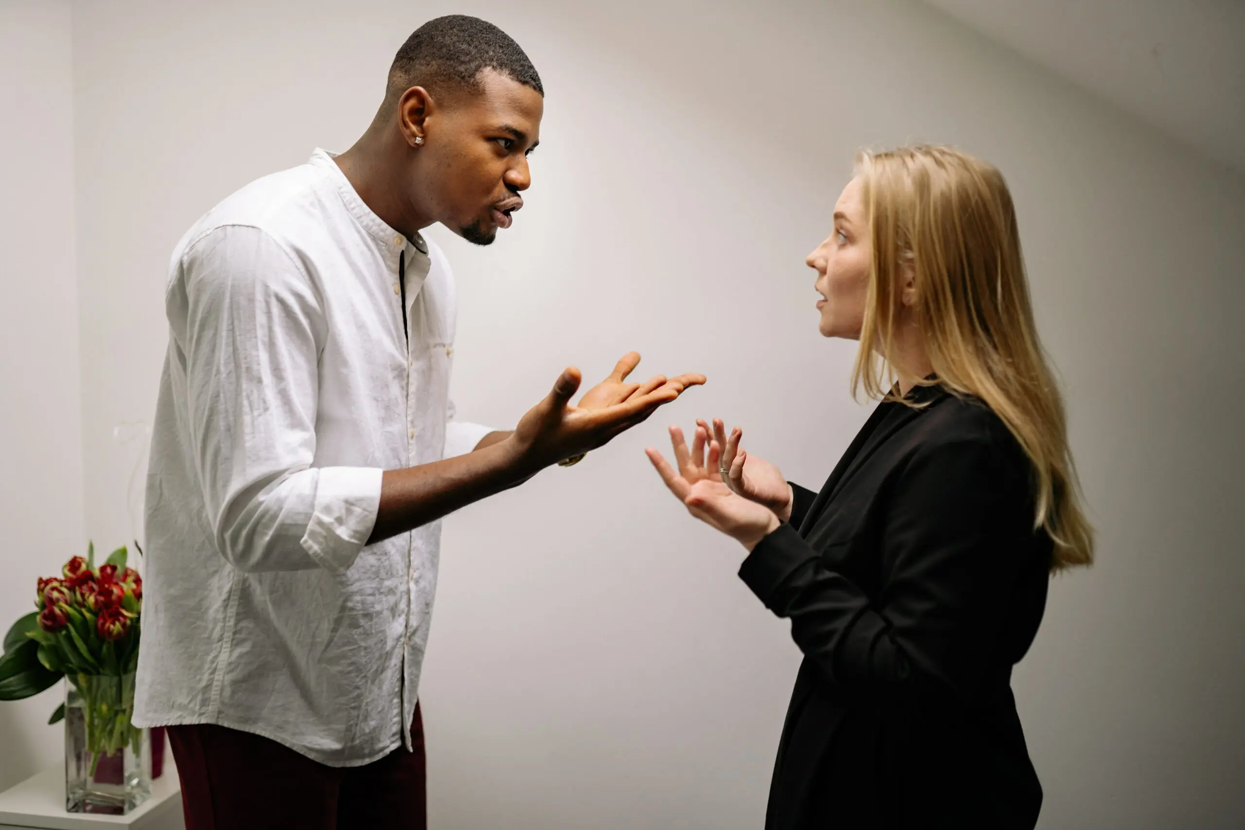 Two people arguing
