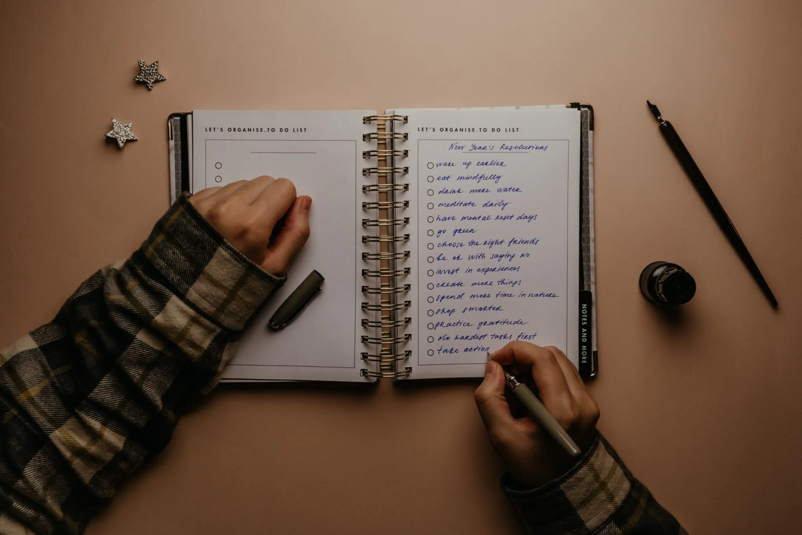 A New Year's resolutions list