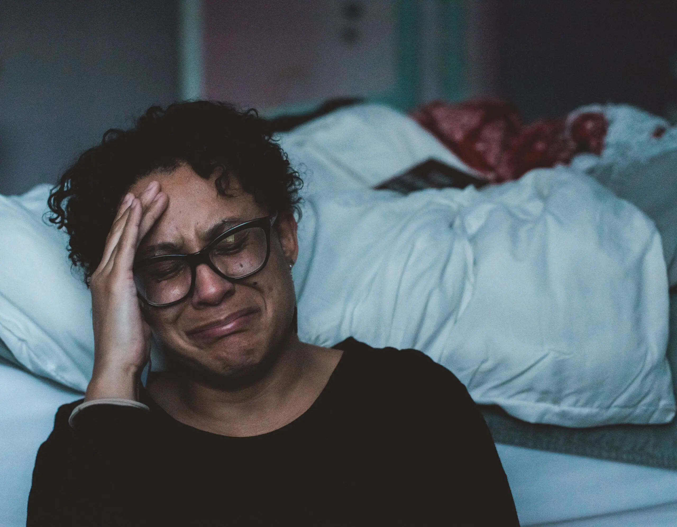 A woman in distress