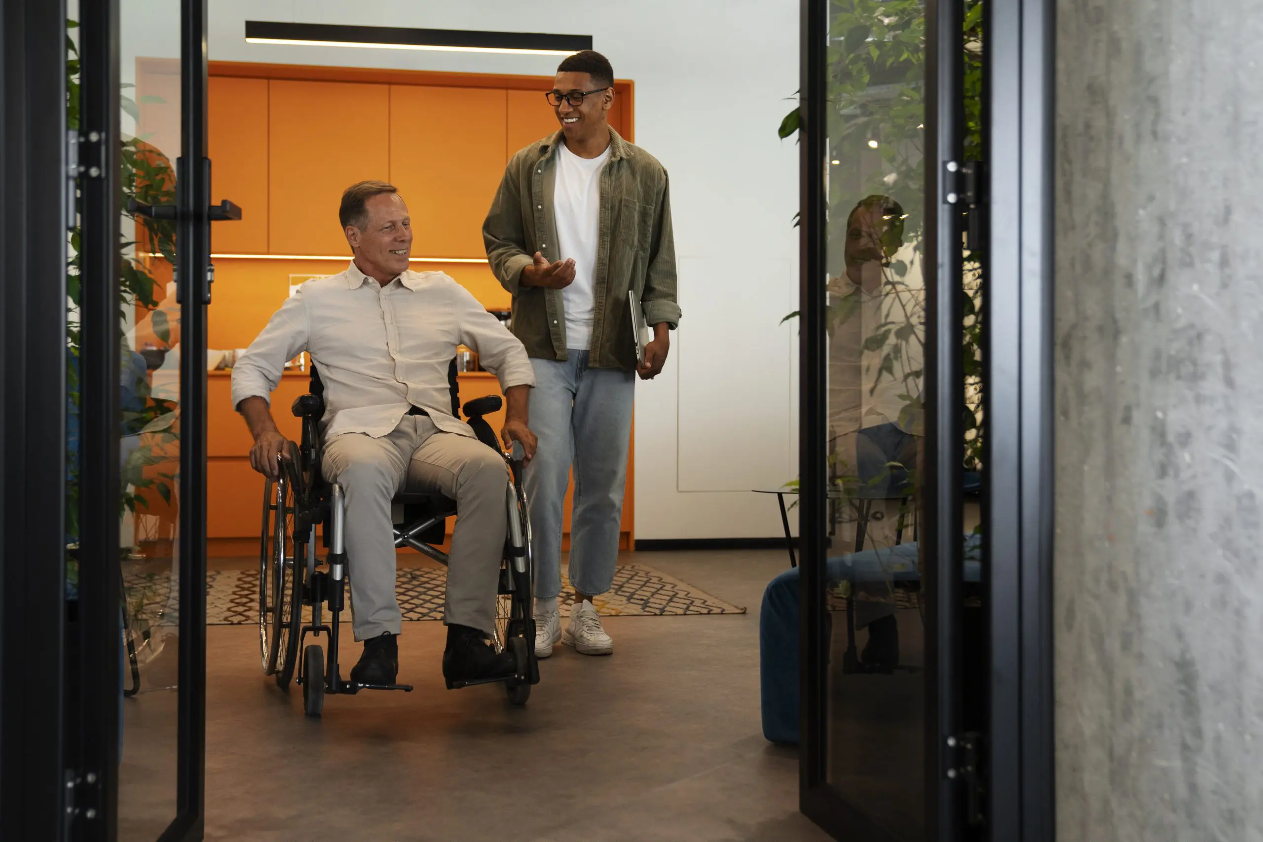 man-wheelchair-having-inclusive-office-job