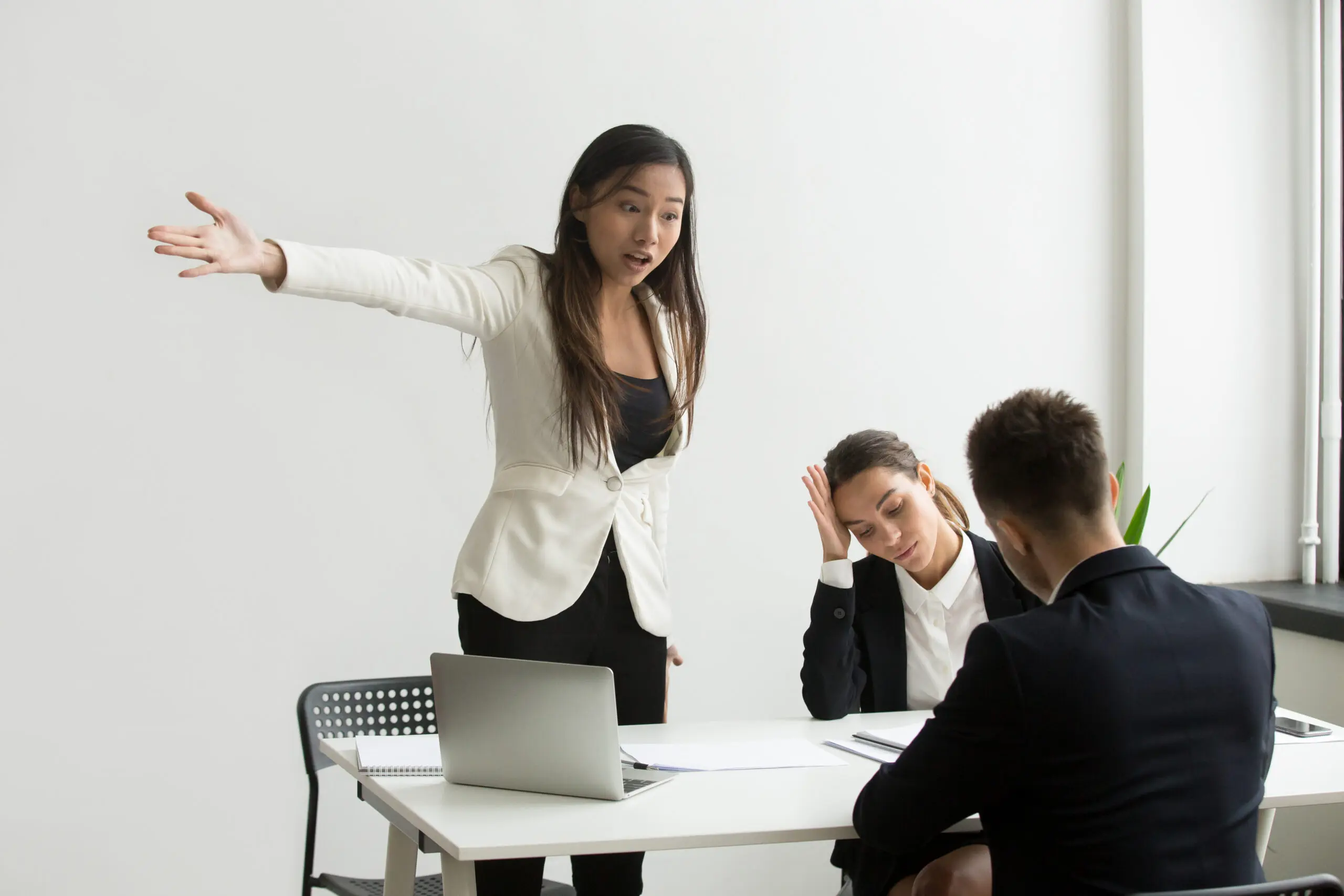 3-team-members-all-with-clashing-personalities-trying-to-have-a-meeting-all-arguing