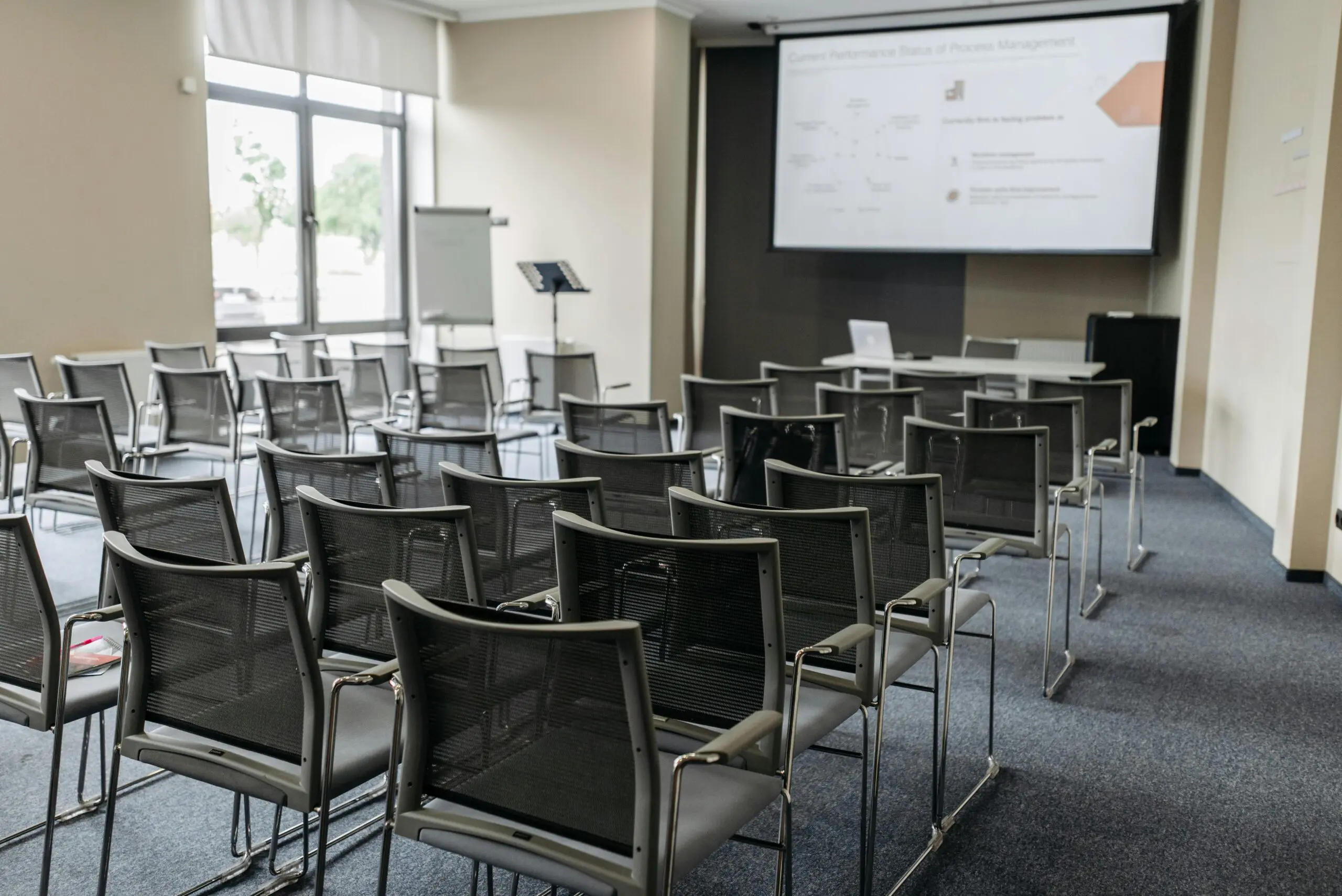 empty chairs in a training room, could one be yours