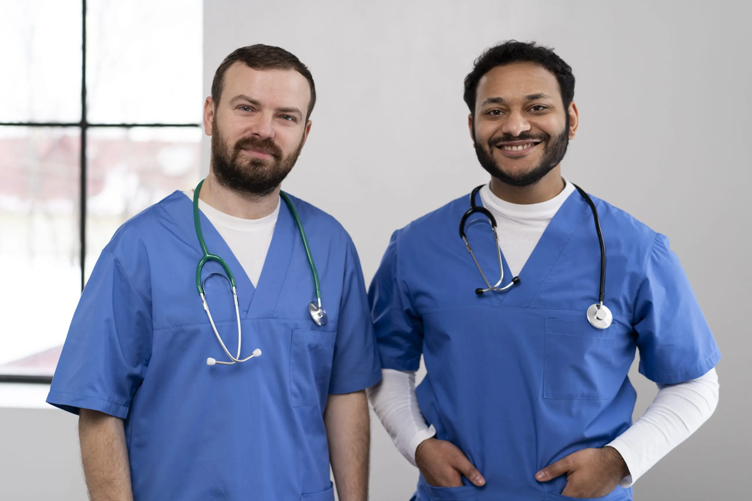 new support workers smiling together
