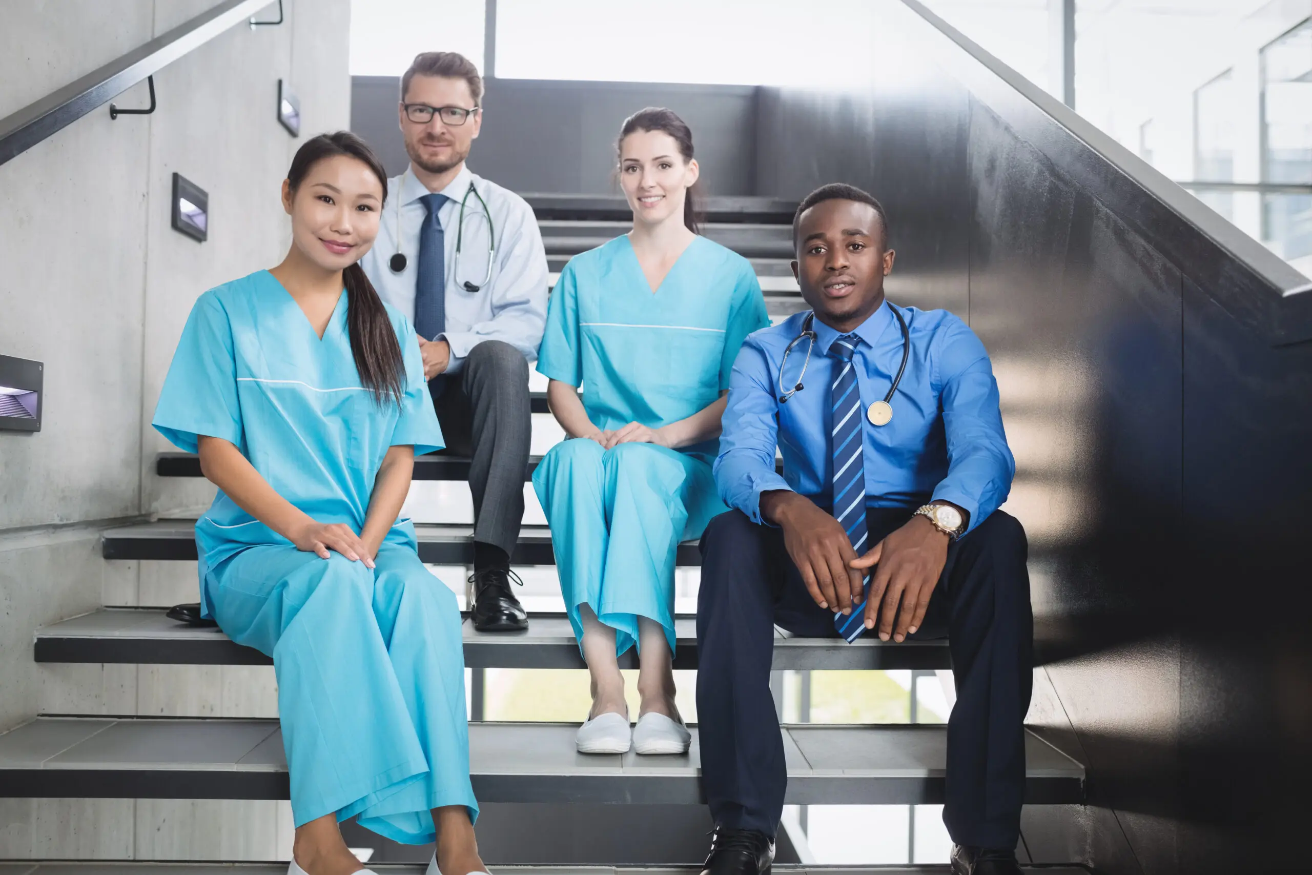 support workers sat together as a team