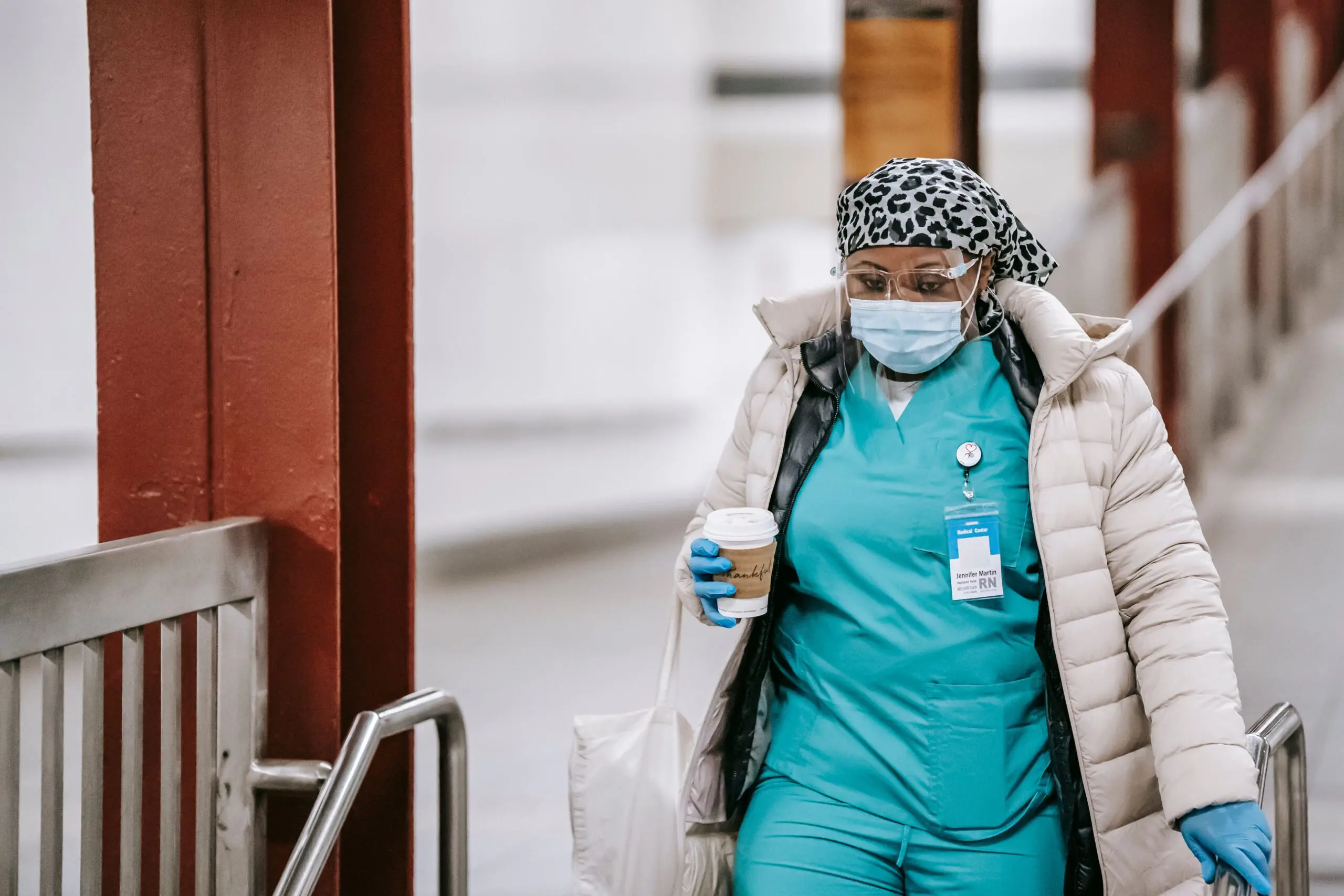 sad black female support worker who has become overworked