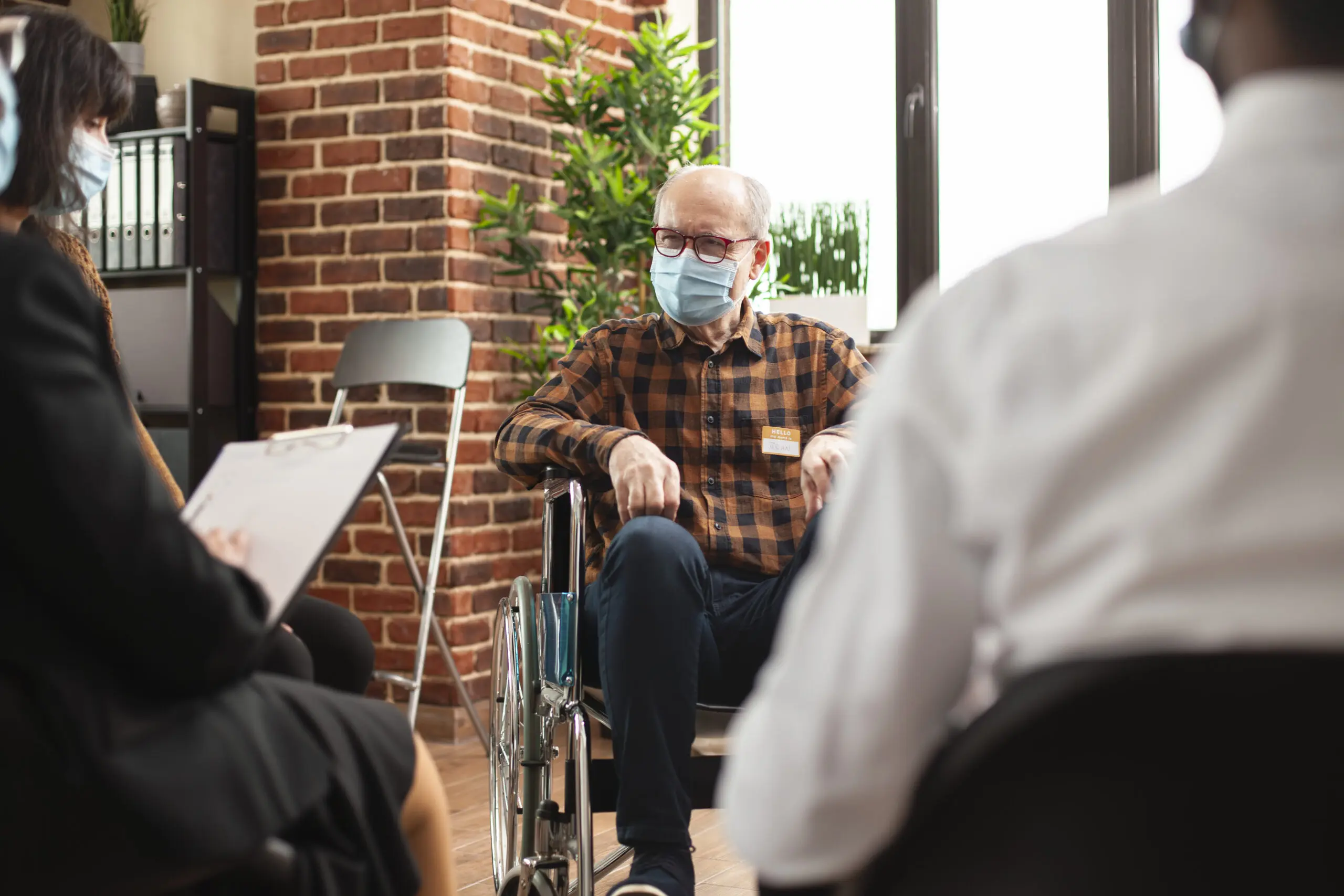 care worker and patient