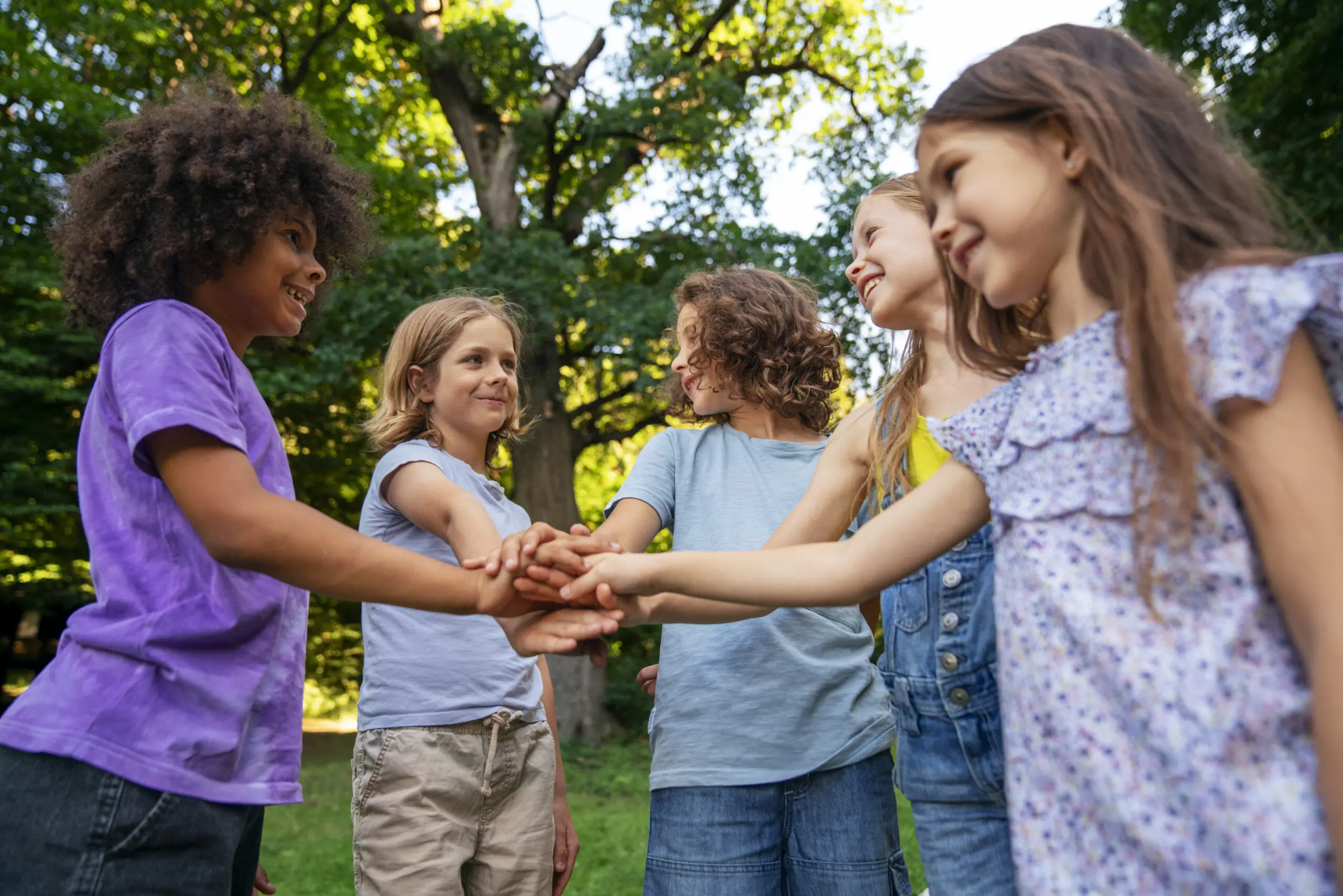 group of children laughing and playing together